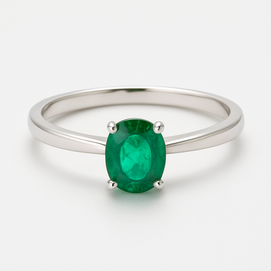 Emerald Solitaire Ring